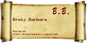 Bretz Barbara névjegykártya